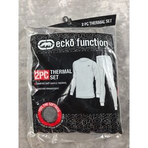Ecko Function Thermal Set Mens XL Gray 2PC Waffle Knit Base Layer Long‎ Johns